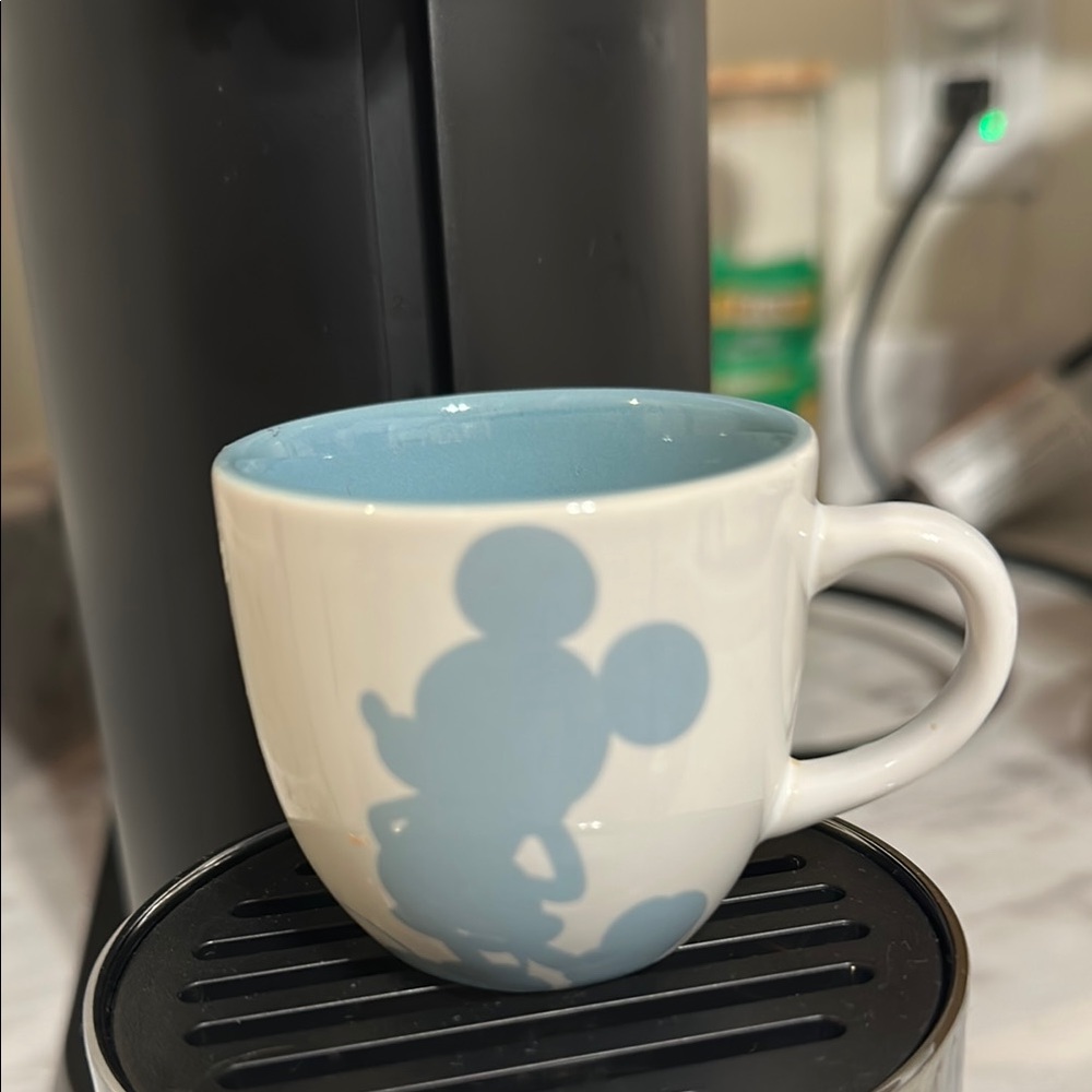 Disney Blue and White Espresso Mug with Character Silhouette